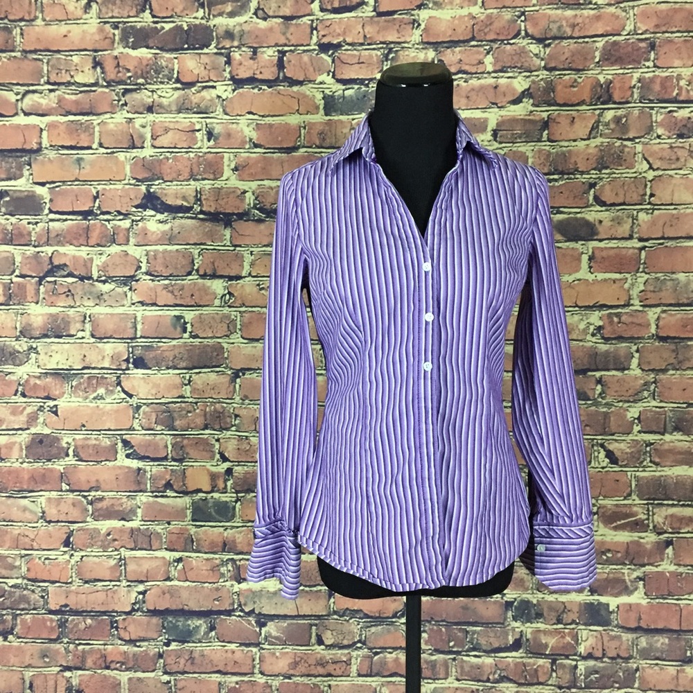 Express Design Studio Lavender White Stripe Shirt